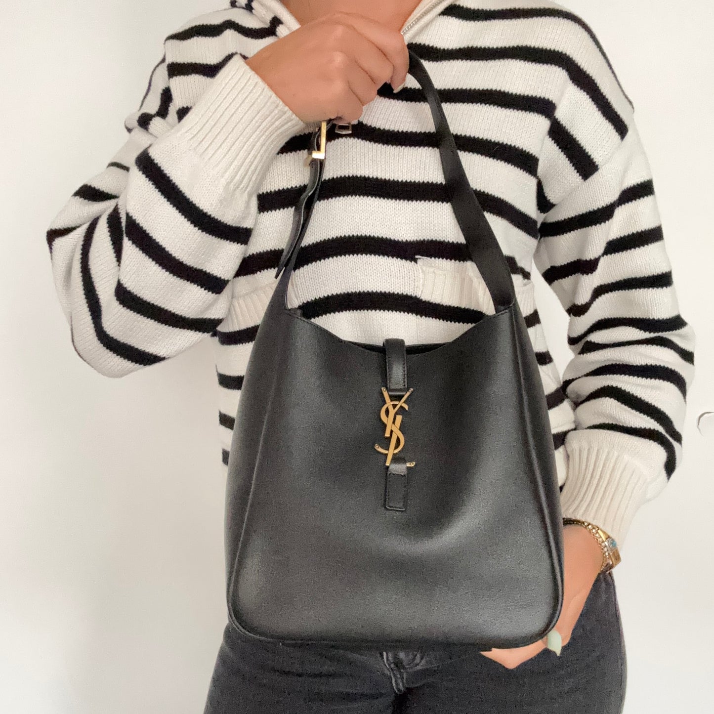 Saint Laurent Le 5 à 7 Supple Small Black GHW 2024