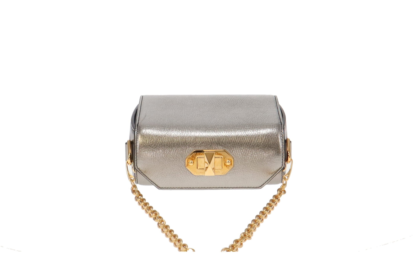 Alexander McQueen Box 19 Leather Crossbody Bag Silver