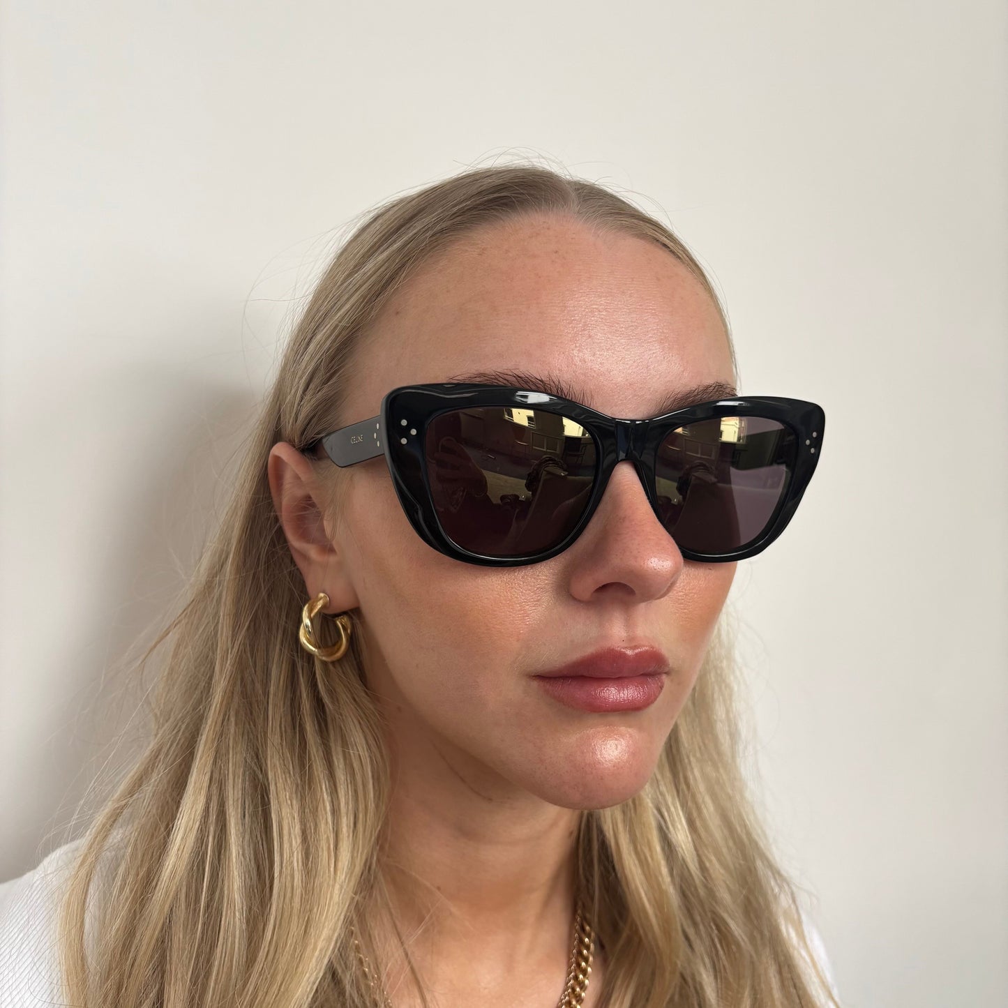 Celine Black Acetate Cat Eye Sunglasses CL40199i
