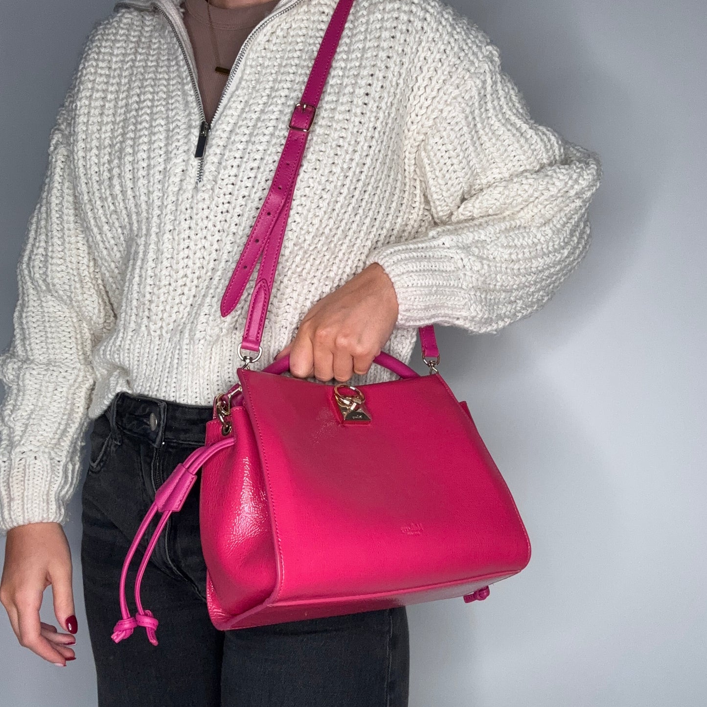 Mulberry Small Iris Spongy Patent Mulberry Pink