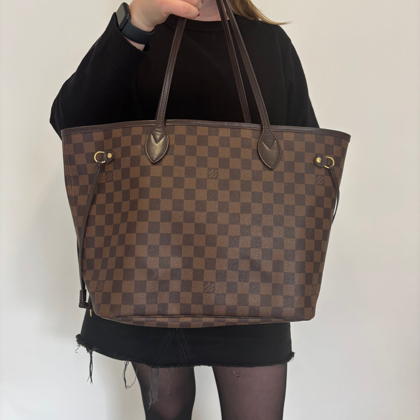 Louis Vuitton Neverfull MM & Pochette Damier Ebene AR3185 - 2015