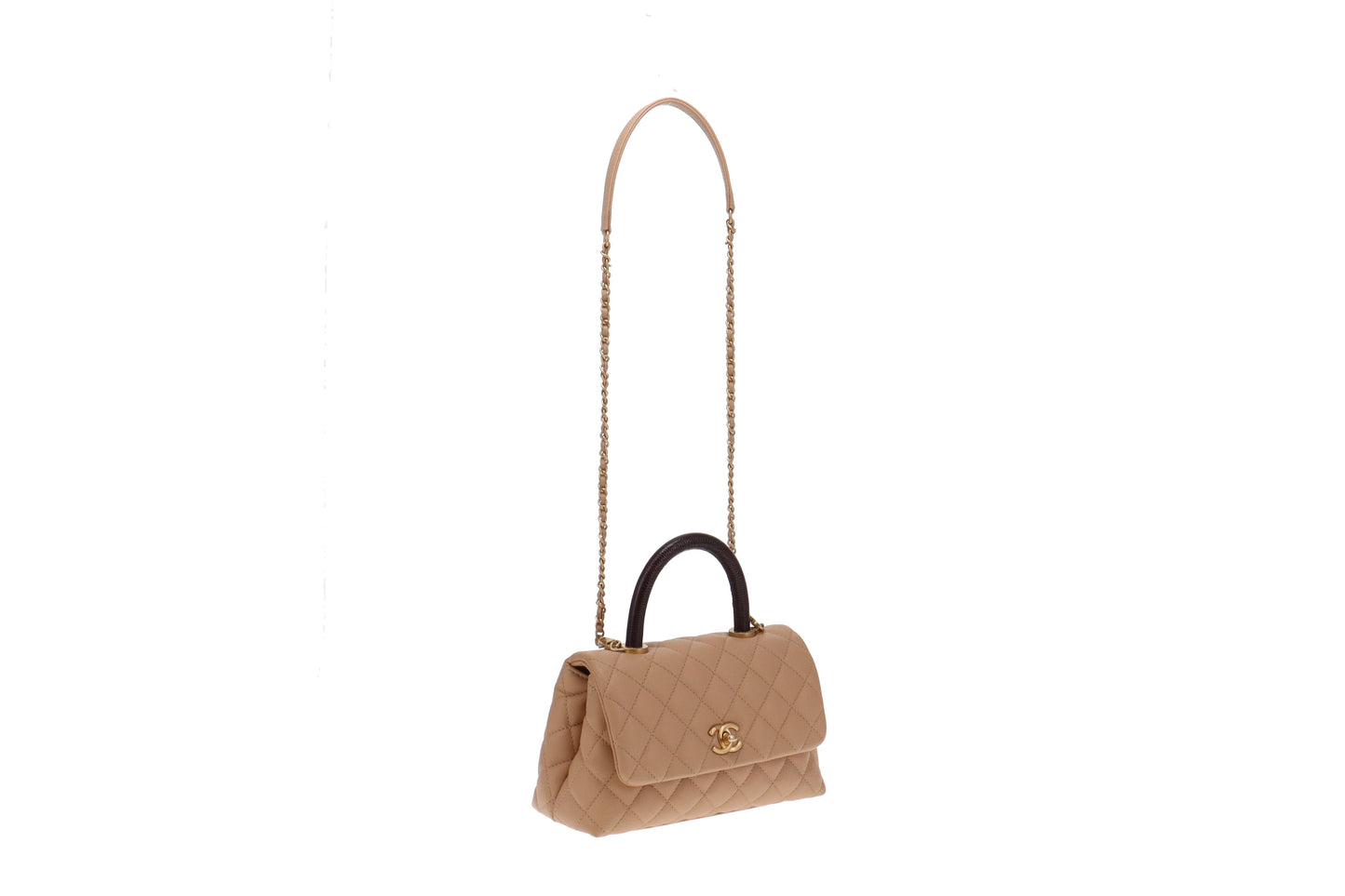 Chanel Caviar Beige Coco Handle Small