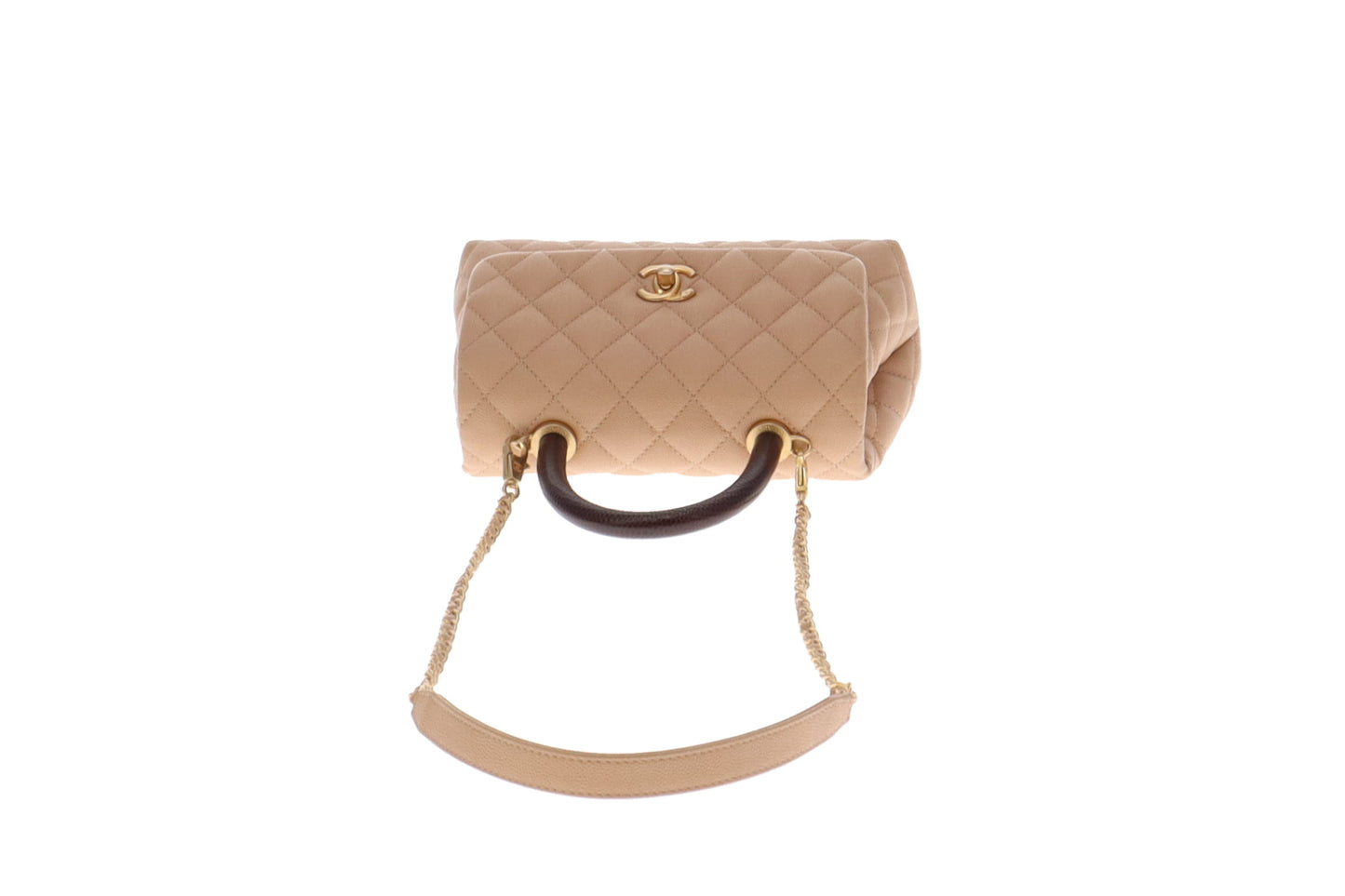 Chanel Caviar Beige Coco Handle Small