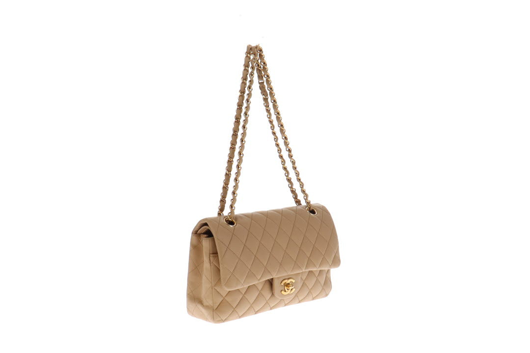 Chanel Lambskin Beige Medium Double Flap 06/08