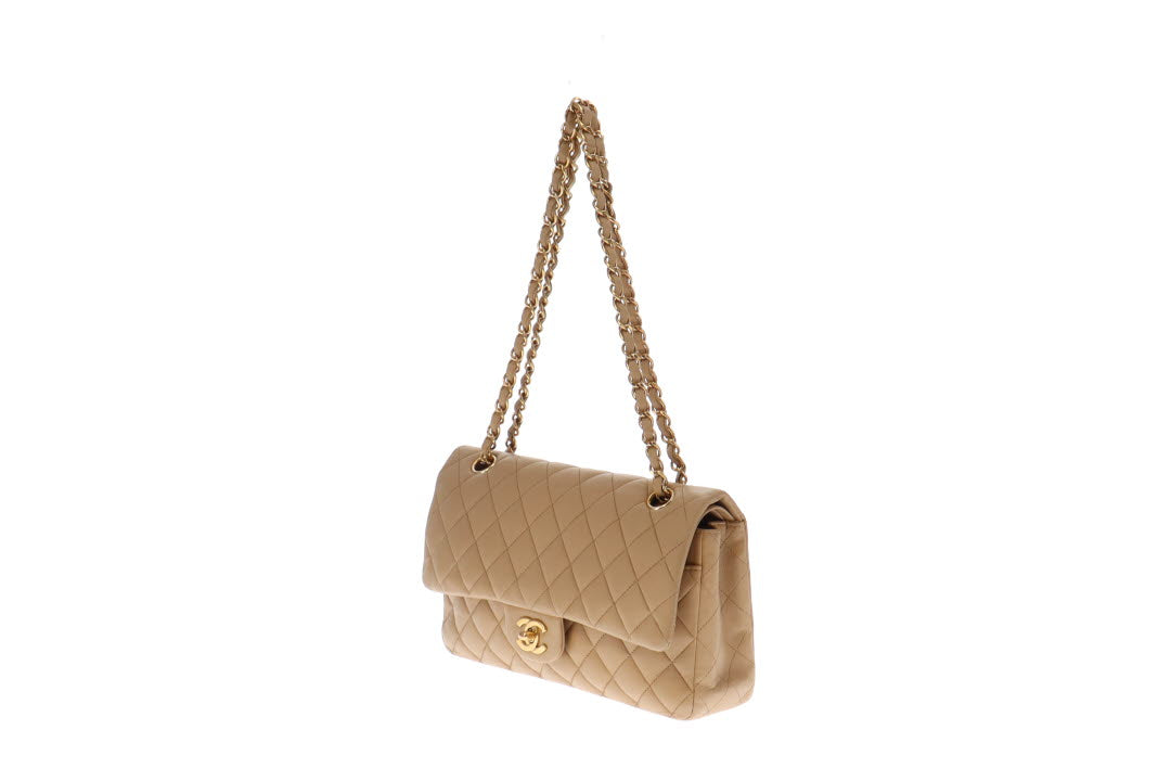 Chanel Lambskin Beige Medium Double Flap 06/08