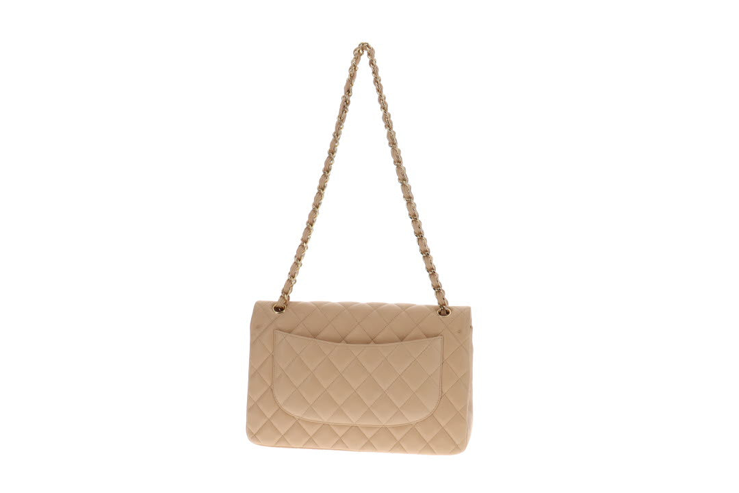 Chanel Beige Lambskin GHW Classic Jumbo Double Flap 2011
