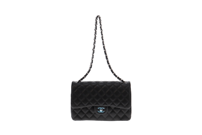 Chanel Black Lambskin Classic Jumbo Double Flap 2016