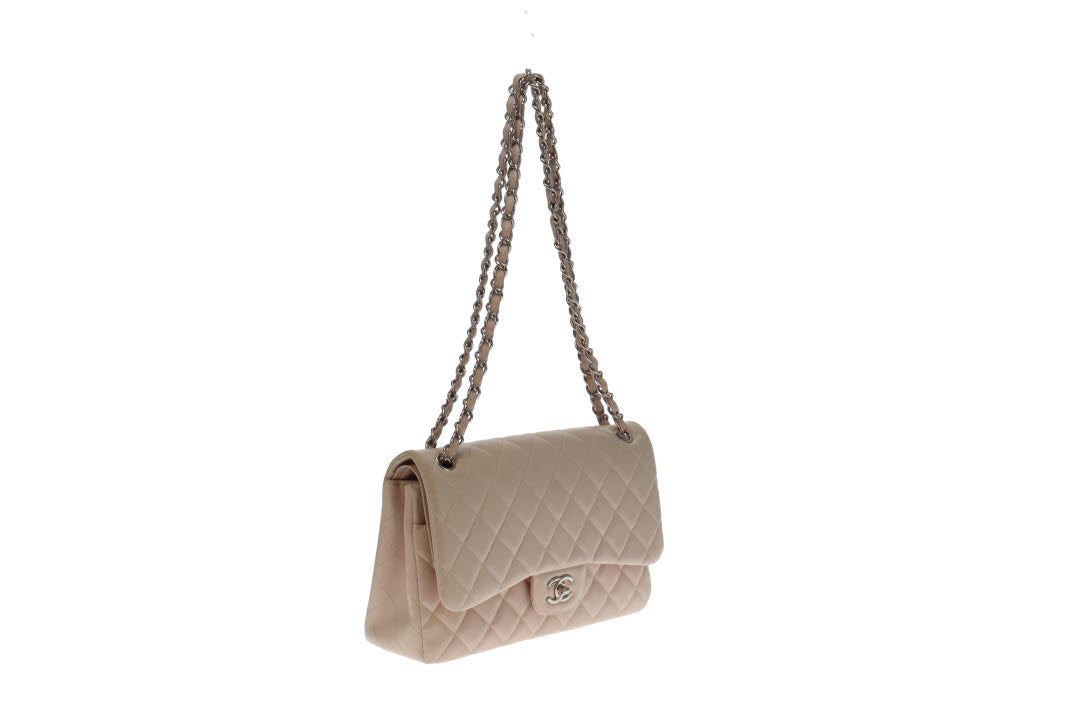 Chanel Ivory Lambskin Classic Jumbo Double Flap 2011