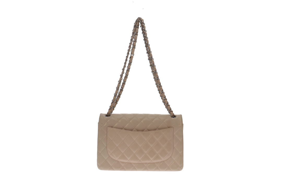 Chanel Ivory Lambskin Classic Jumbo Double Flap 2011