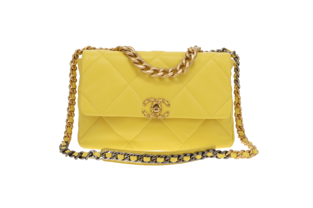 Chanel 19 Large Yellow Lambskin (NFID)