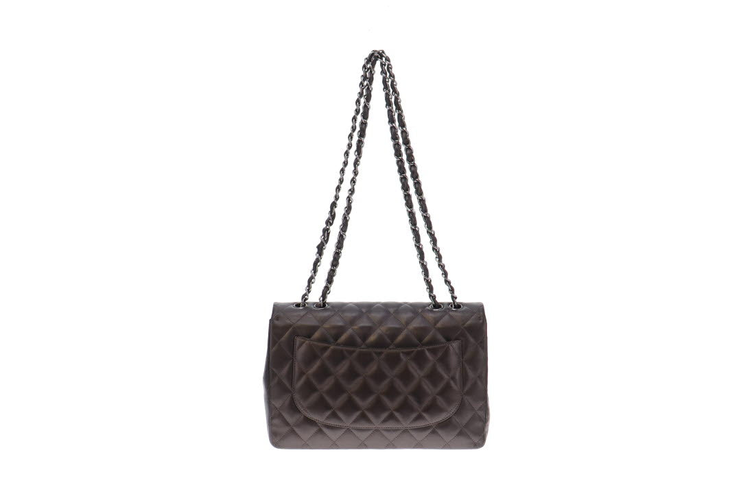 Chanel Jumbo Gunmetal Single Flap Lambskin 09/10
