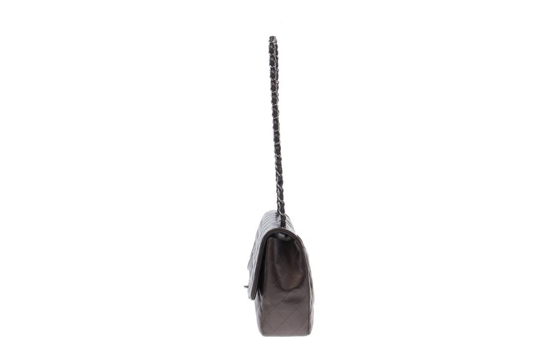 Chanel Jumbo Gunmetal Single Flap Lambskin 09/10