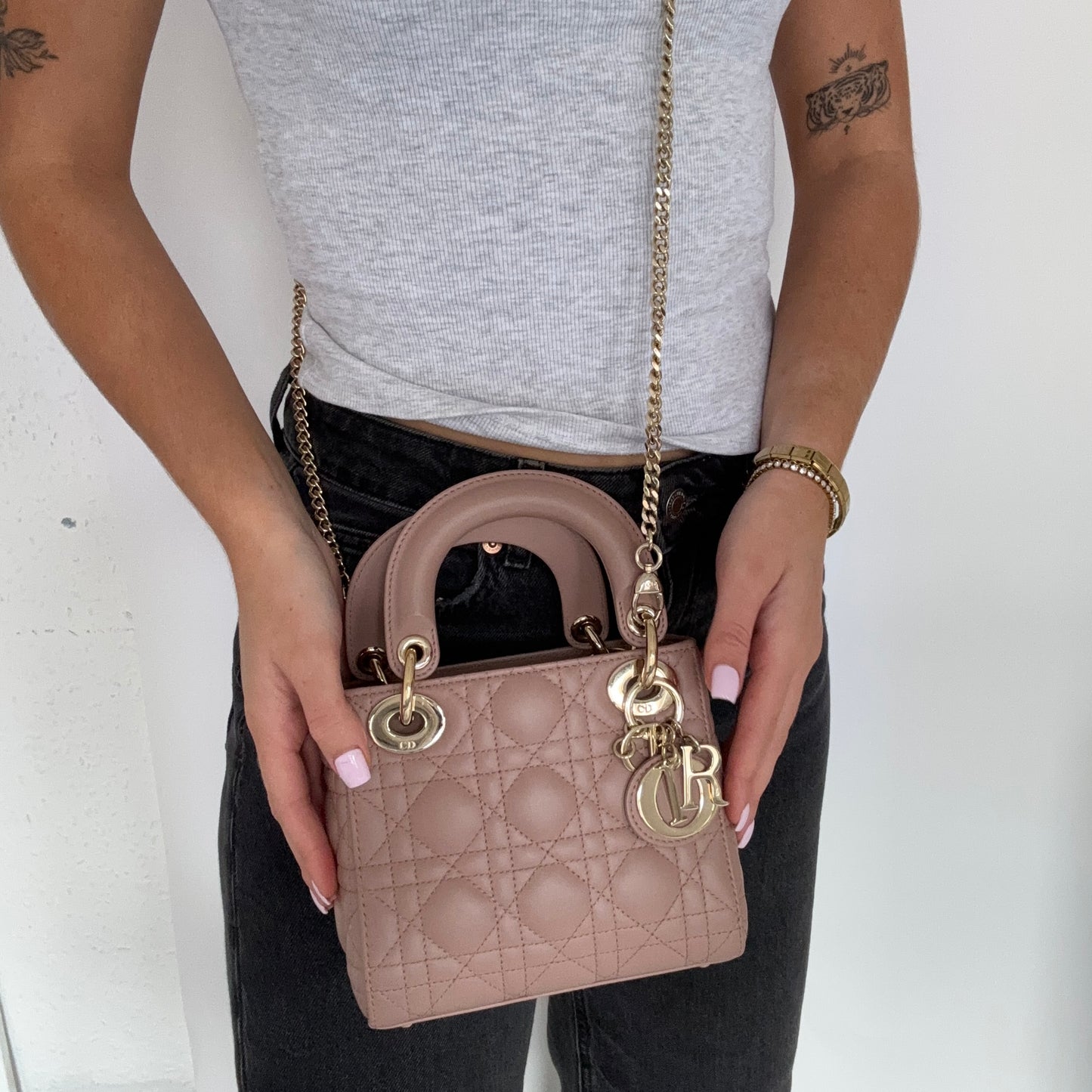 Dior Mini Lady Dior Blush Cannage Lambskin 2022