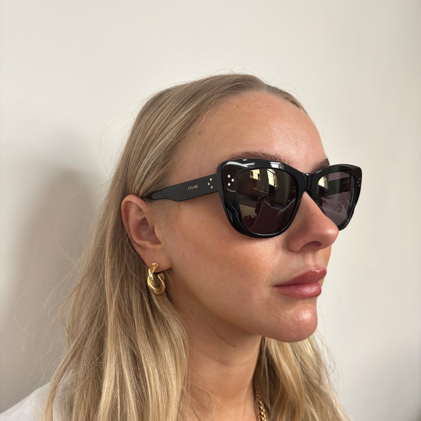 Celine Black Acetate Cat Eye Sunglasses CL40199i