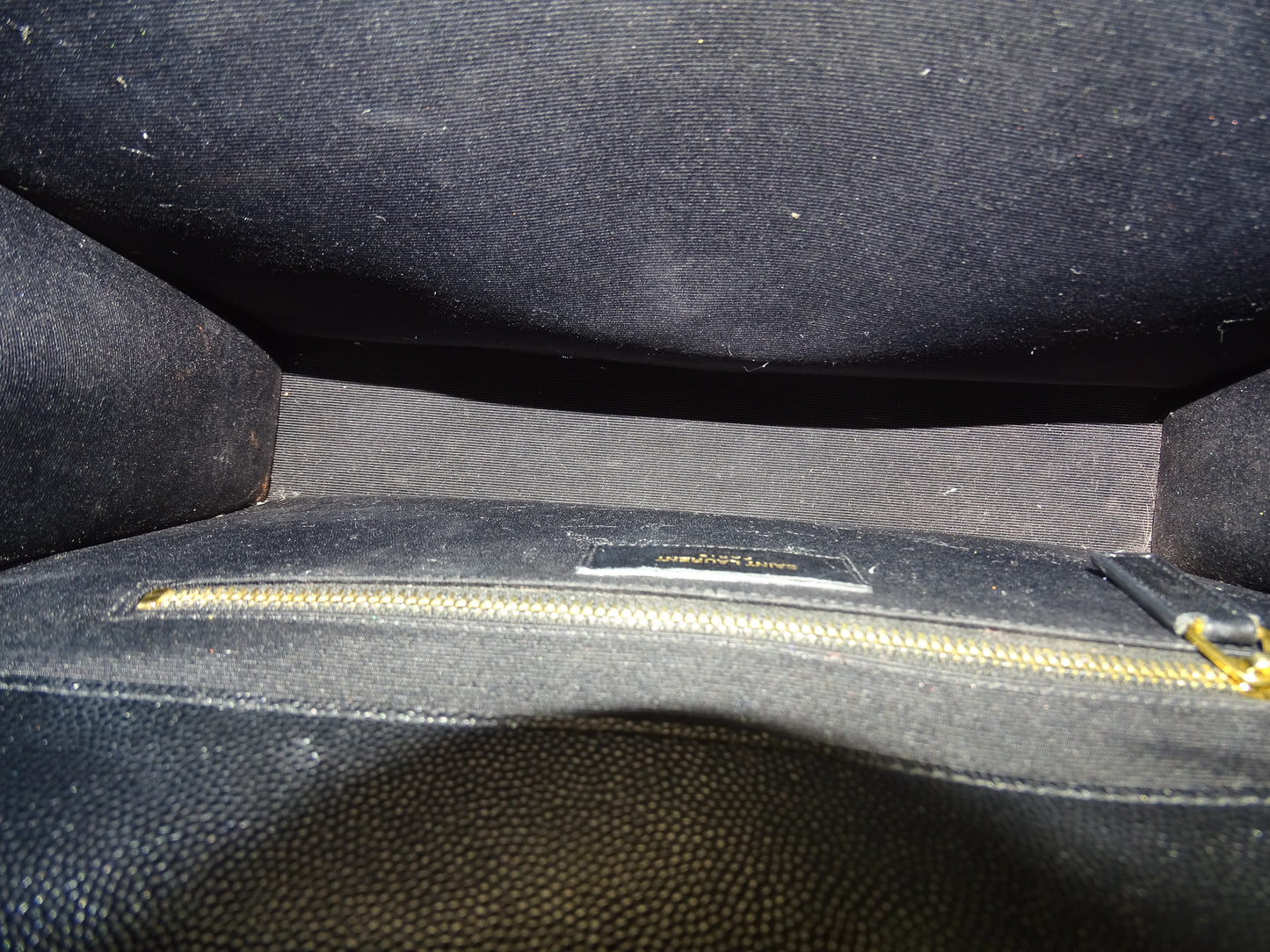 Saint Laurent Envelope Flap Bag Large Black Grain De Poudre GHW 2015