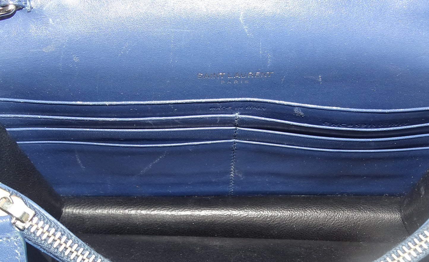 Saint Laurent Kate Blue Leather Small Tassel Bag