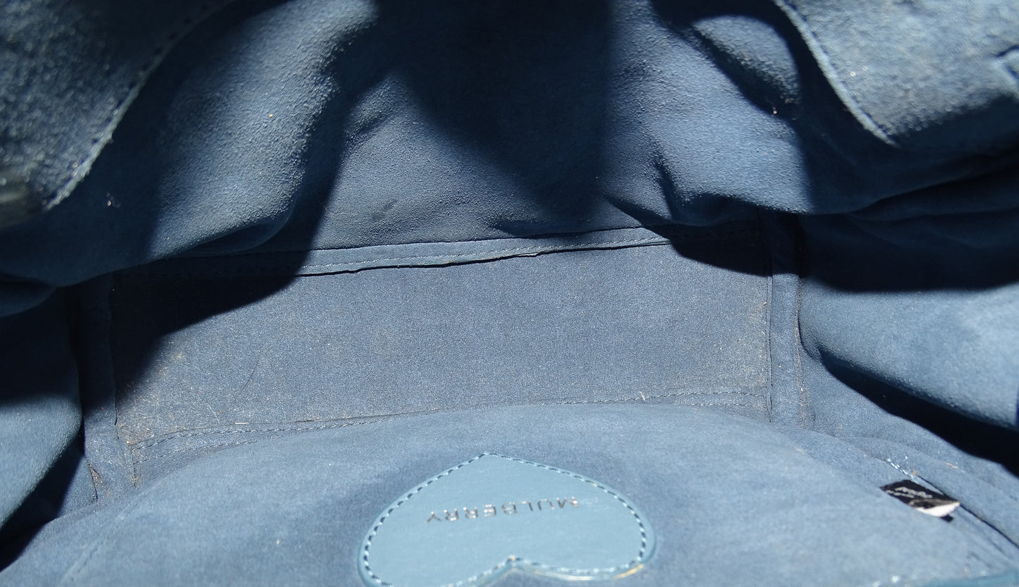 Mulberry Mini Cara Delevingne Bag in Steel Blue Quilted Nappa Leather