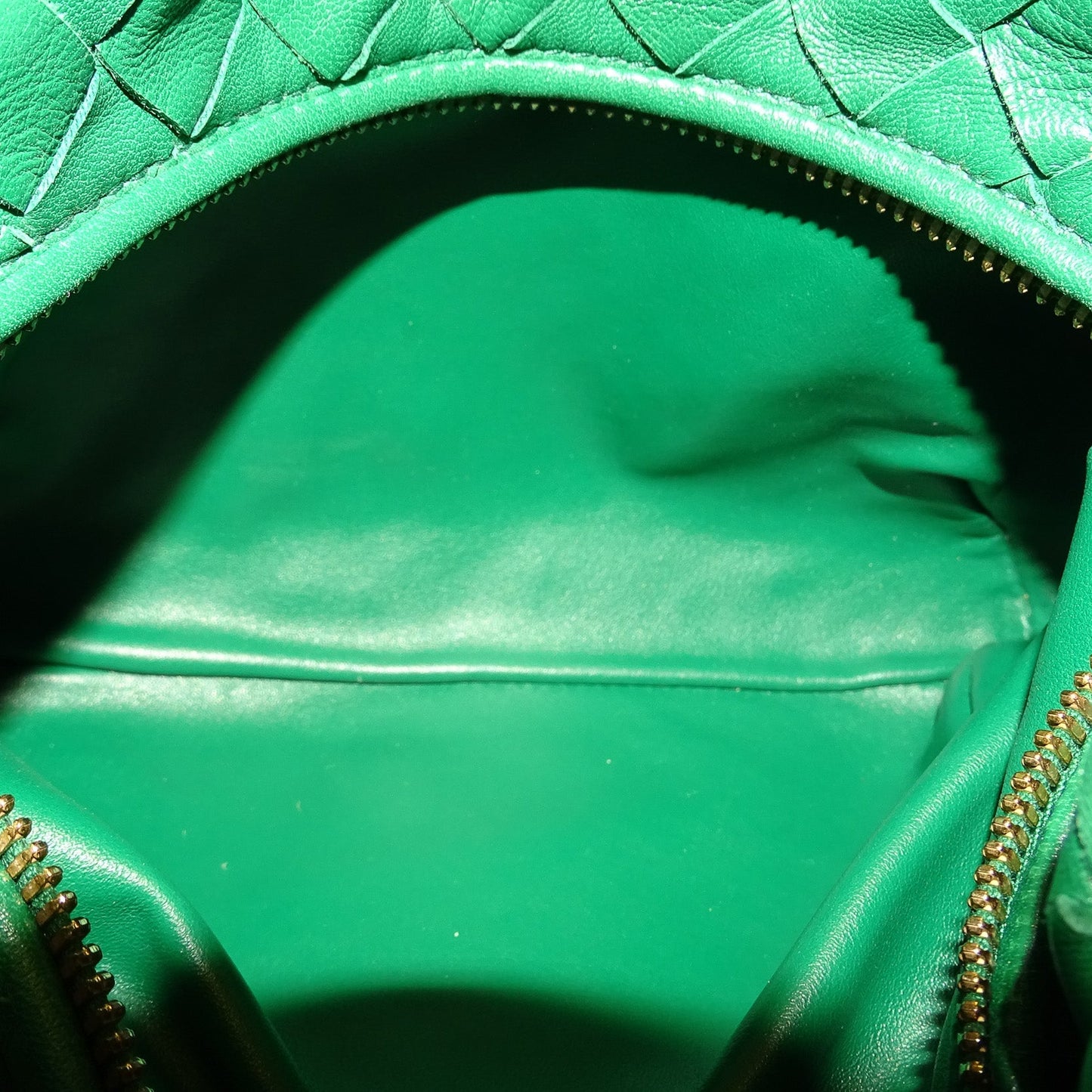 Bottega Veneta Green Lambskin Intrecciato Mini Jodie