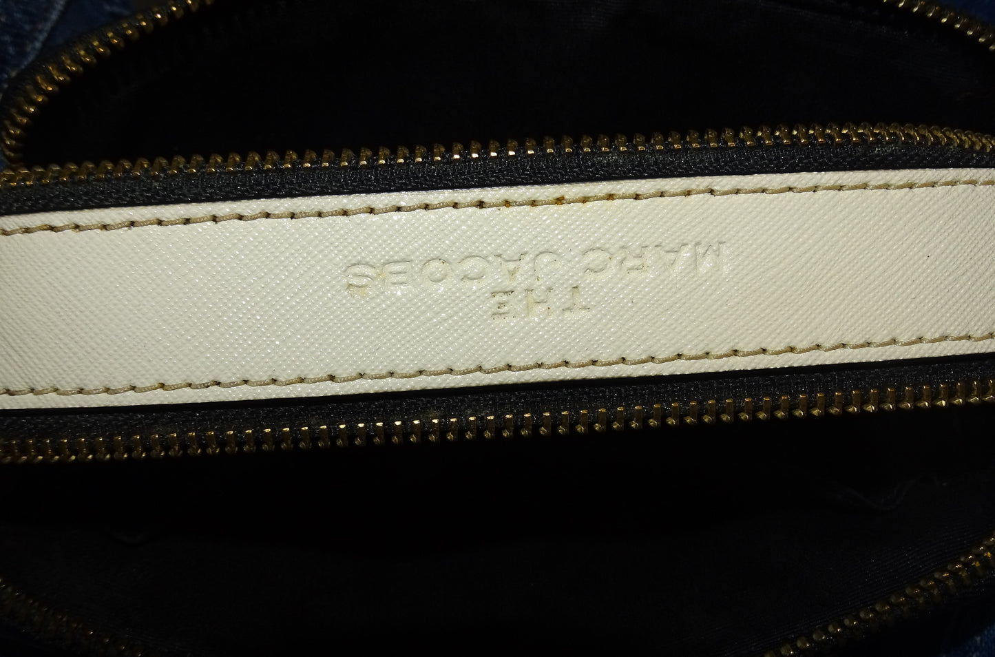 Marc Jacobs The Snapshot Grey & Black With Sparkle Logo Strap