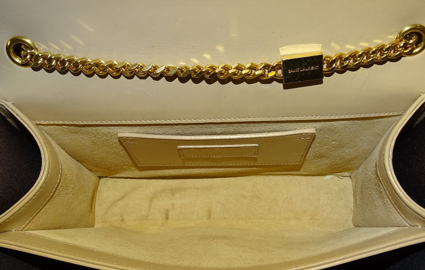 Saint Laurent Kate Tassle Bag Beige Smooth Leather GHW 2016