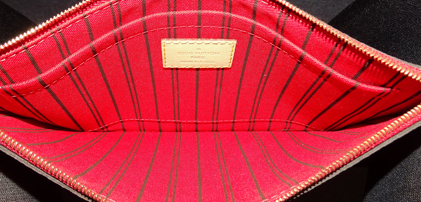 Louis Vuitton Neverfull Pochette Monogram and Red MM0271 - 2021