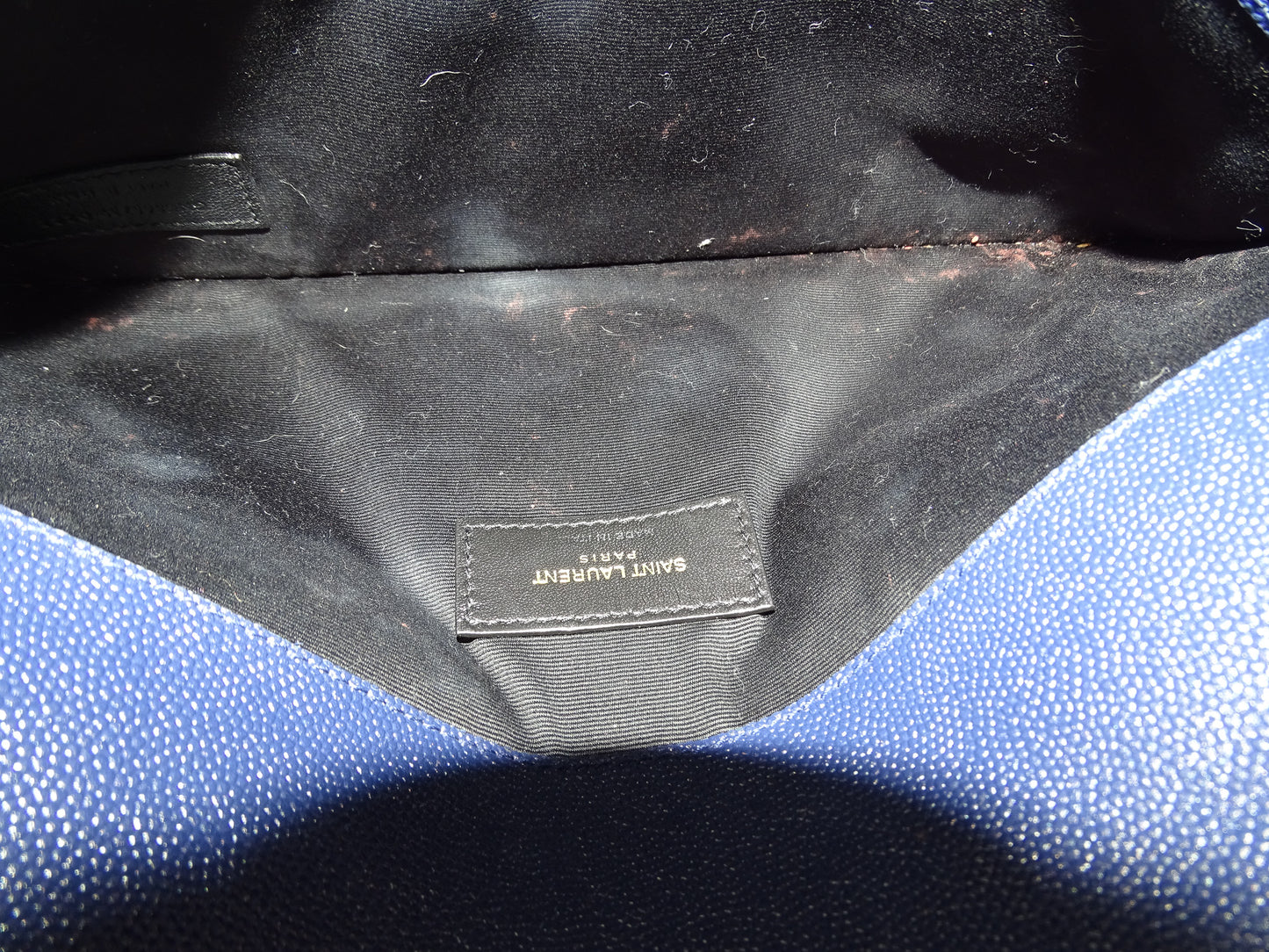 Saint Laurent Uptown Pouch Navy GHW