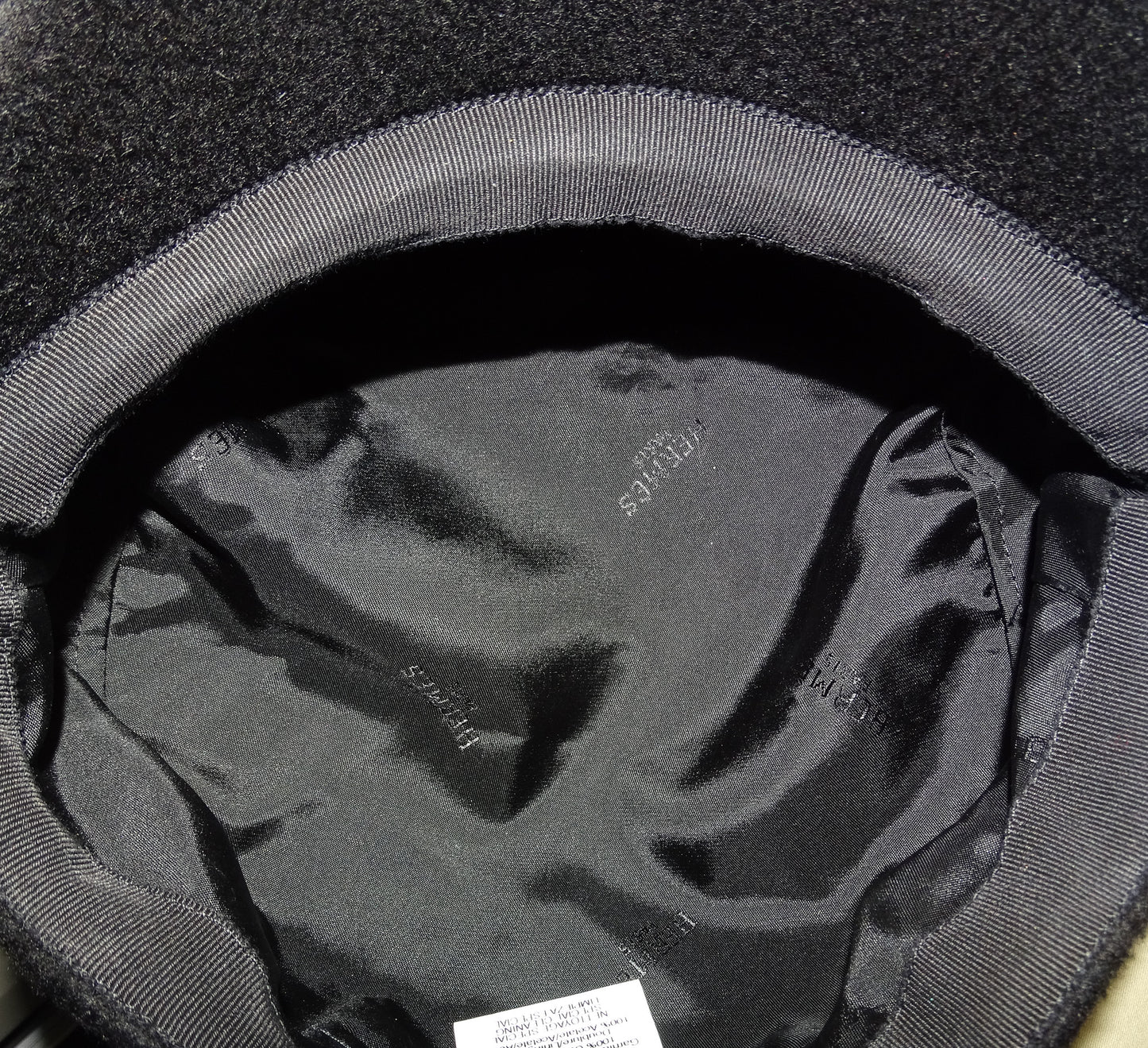 Hermes Casquette Black Cashmere Hat Size 57
