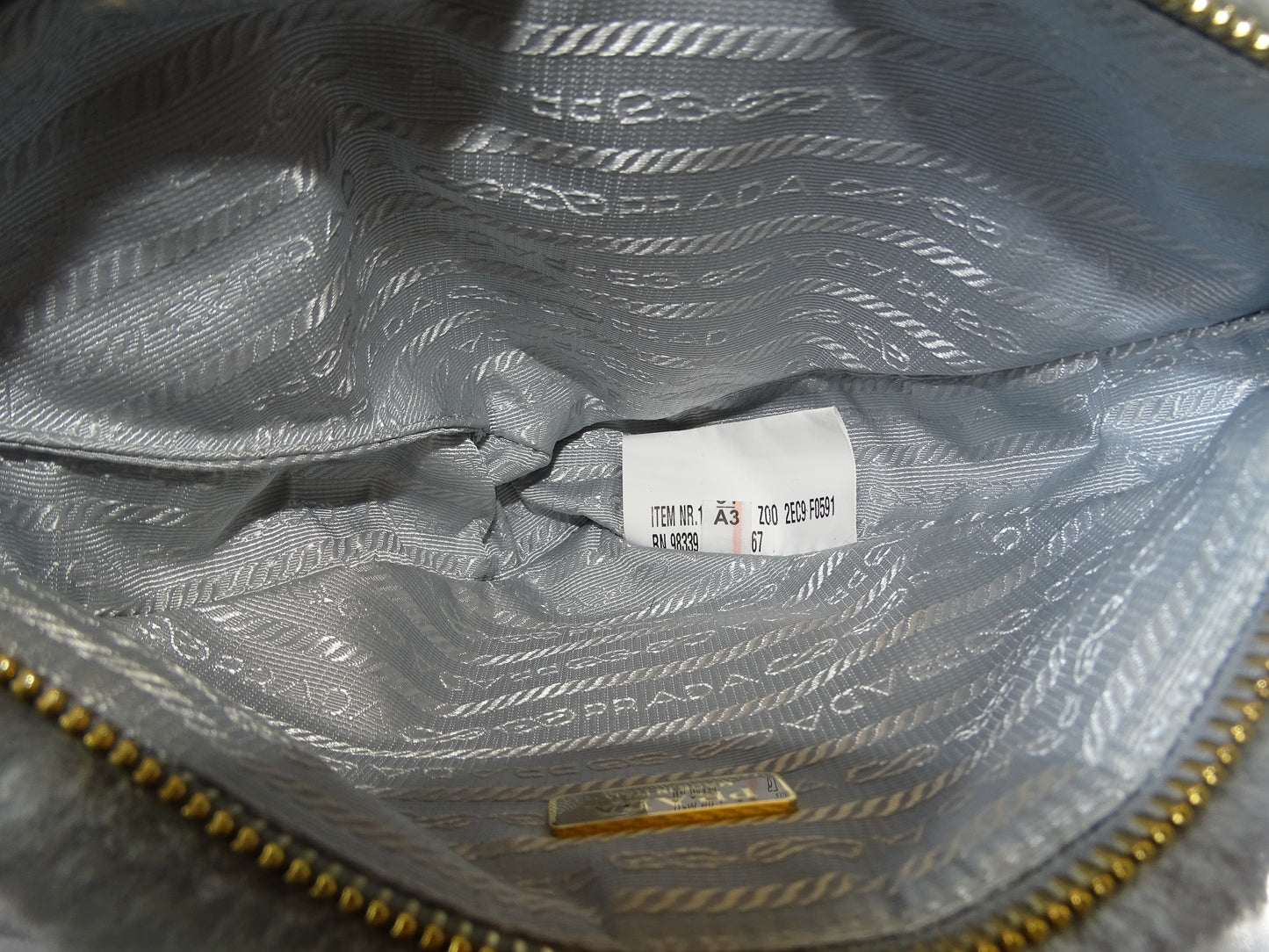 Prada Triangle Shearling Crossbody Bag