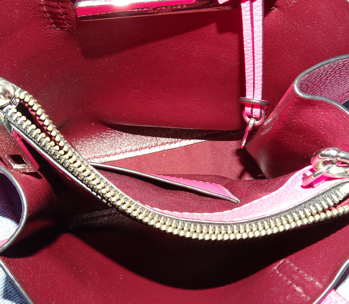 Marc Jacobs The Grind Tote Mini Hot Pink SHW