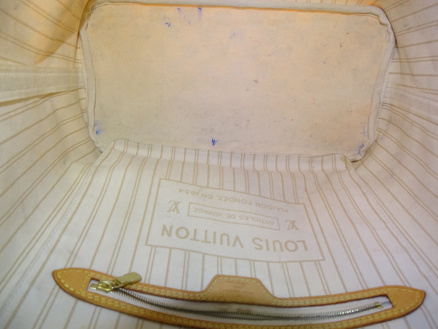 Louis Vuitton Neverfull Damier Azur MM GI1106 - 2016 (hotstamped MK)