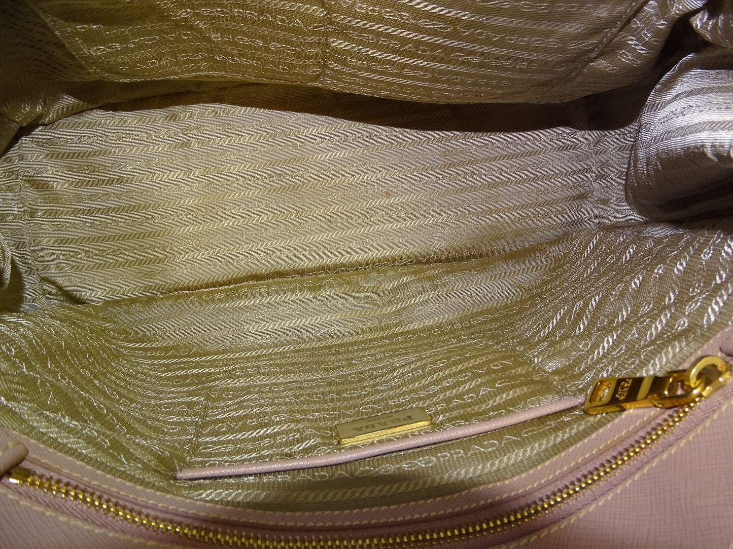 Prada Galleria Double Zip Large Cammeo Saffiano Lux