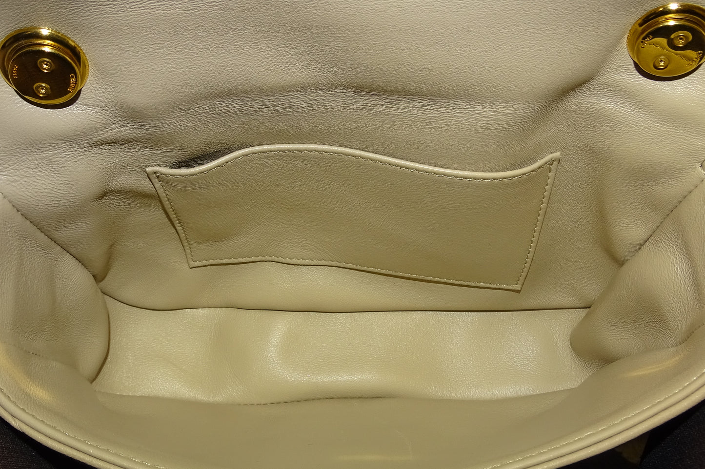 Celine Chain Shoulder Bag Beige GHW