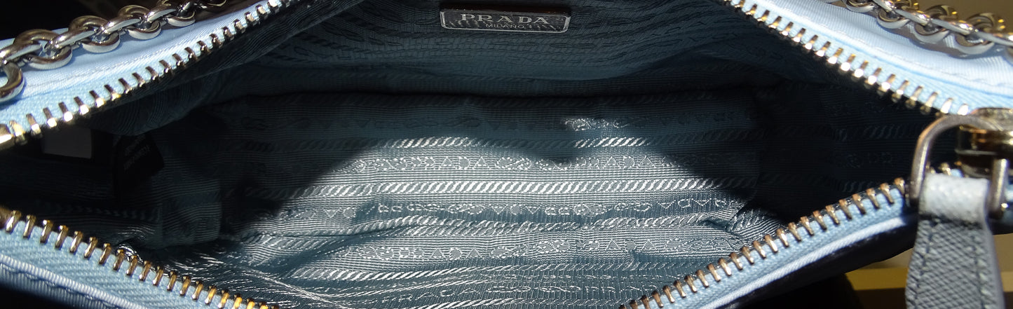Prada Re-Edition 2005 Blue Nylon Crossbody Bag