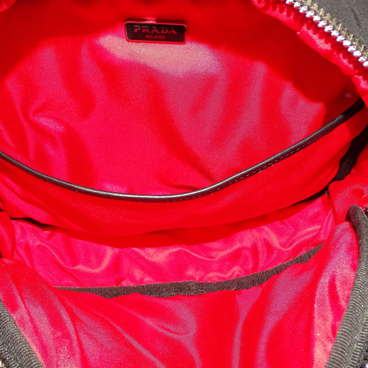 Prada Mini Backpack Twin Pocket Black and Red Nylon