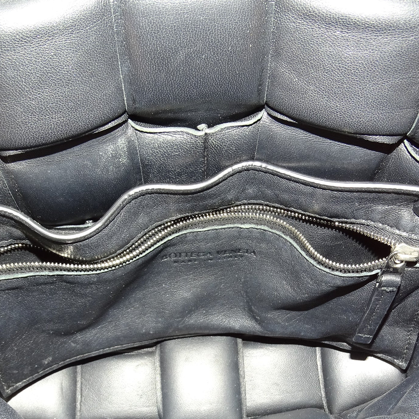 Bottega Veneta Black Padded Cassette Intrecciato Leather