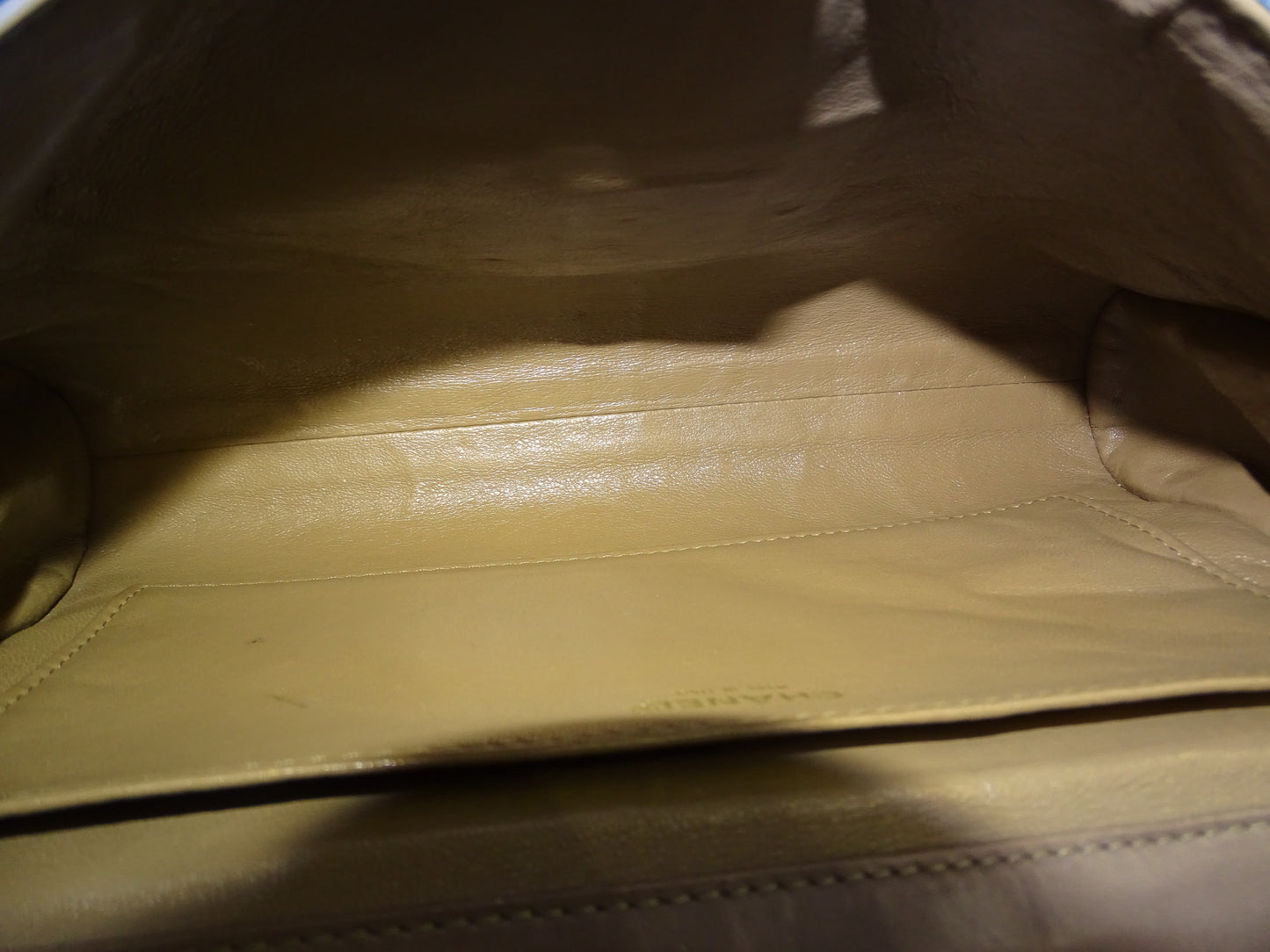 Chanel Denim Flap Bag In Square Quilt & Gold Hardware Vintage