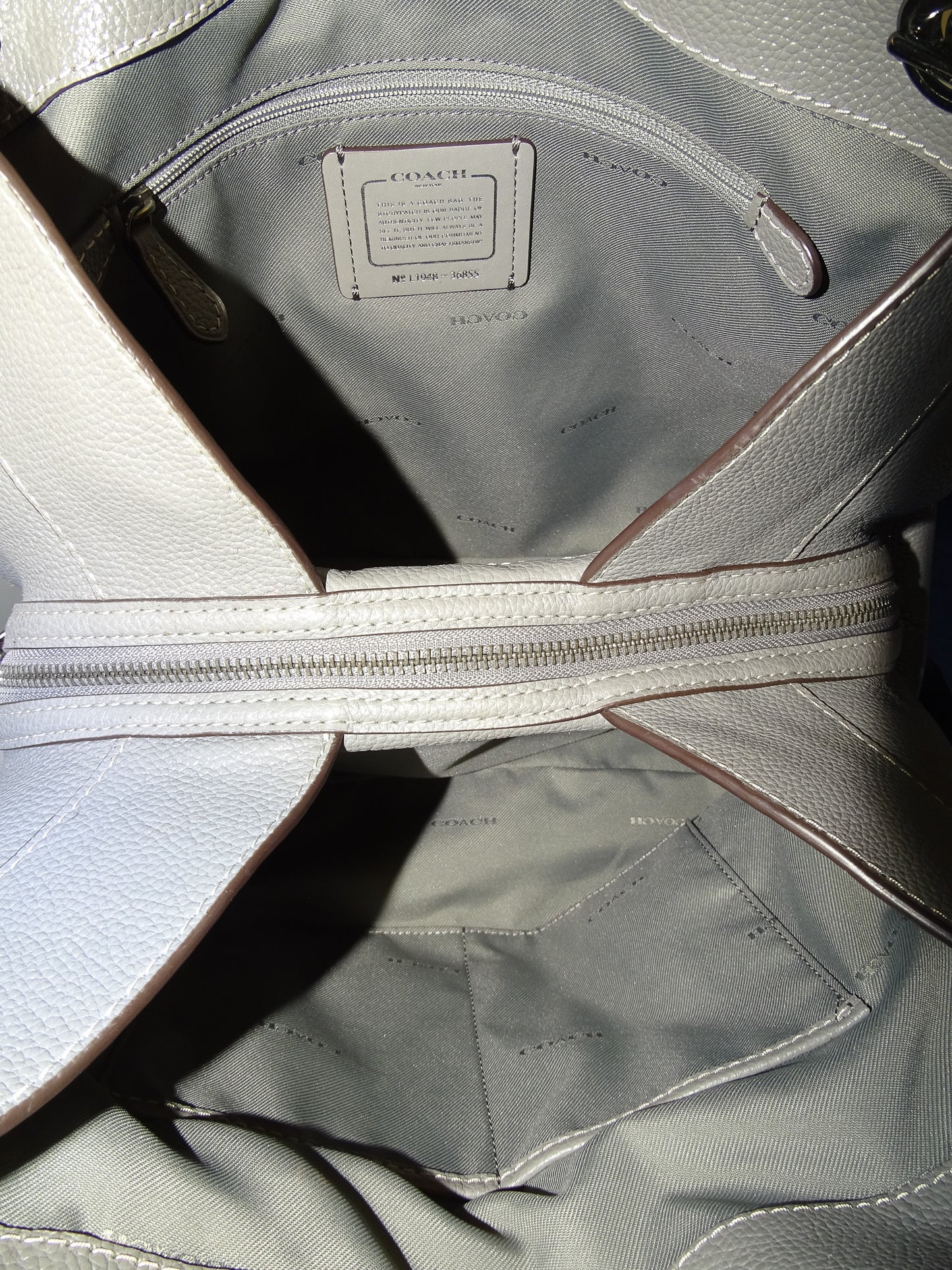 Coach Edie Turnlock Tote In Grey