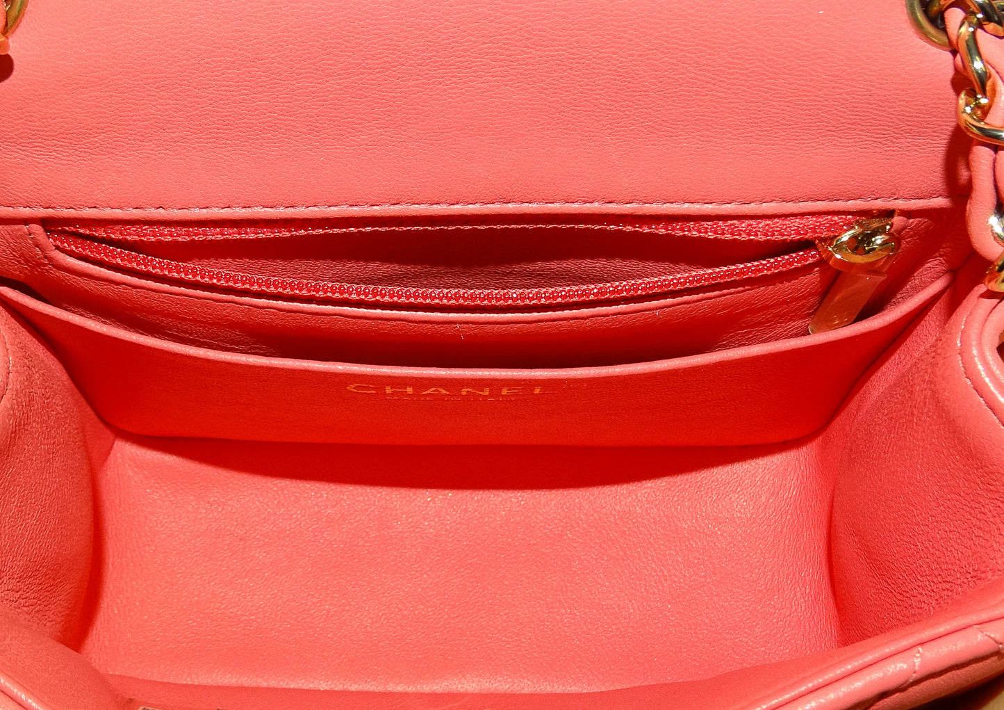 Chanel Classic Mini Square Flap Pink Lambskin GHW 2020