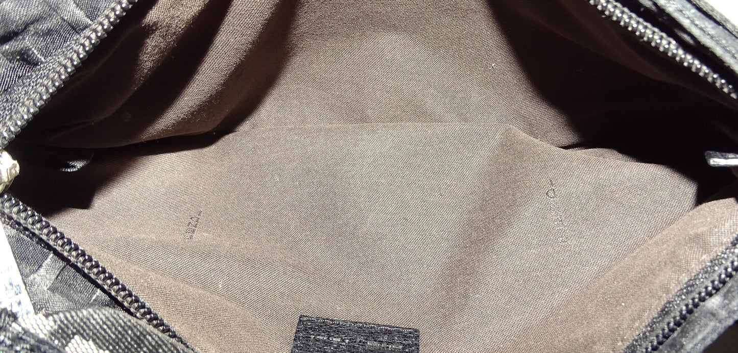 Fendi Vintage Black Zucca Shoulder Bag
