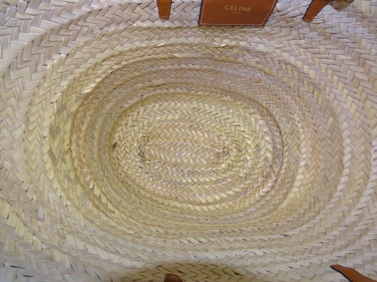 Celine Classic Panier Basket Bag Palm Leaves and Calfskin 2022
