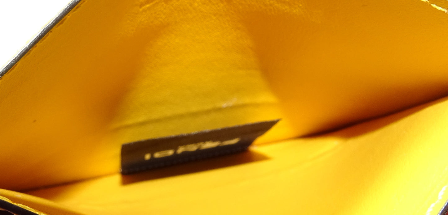 Fendi Zucca Card Holder In Yellow And Brown