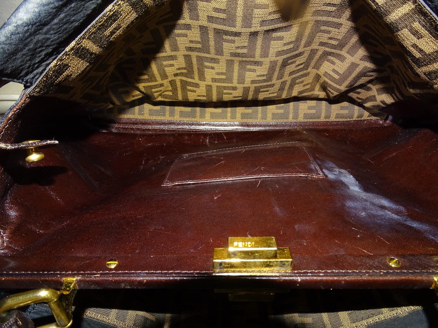 Fendi Peekaboo Large Black with Brown Accents