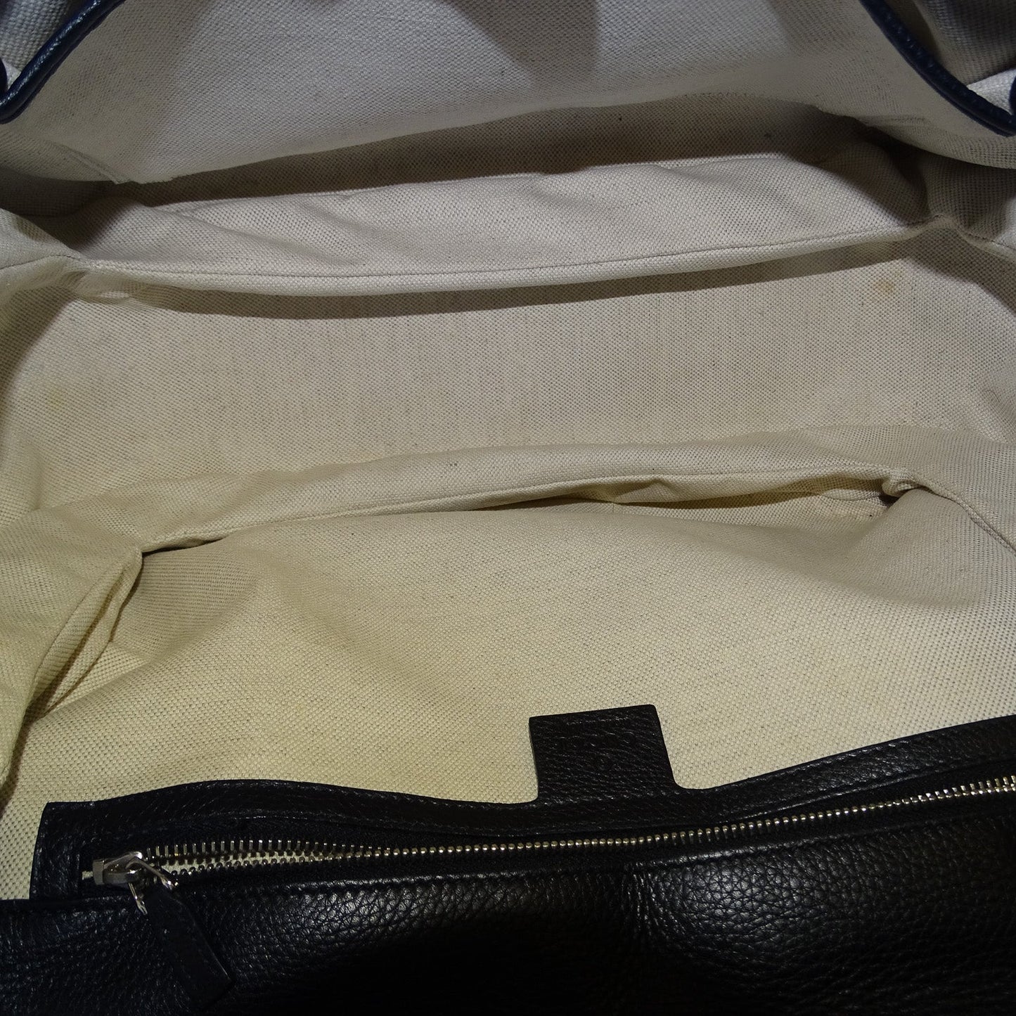 Gucci Bamboo Grand Sac à Main Noir Cuir et Néoprène