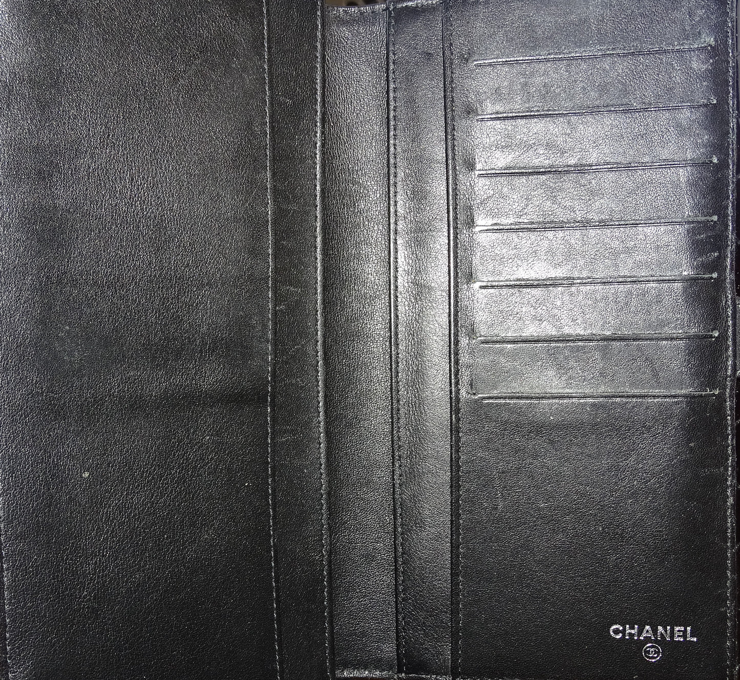 Chanel Long Flap Wallet Black Patent SHW 2011