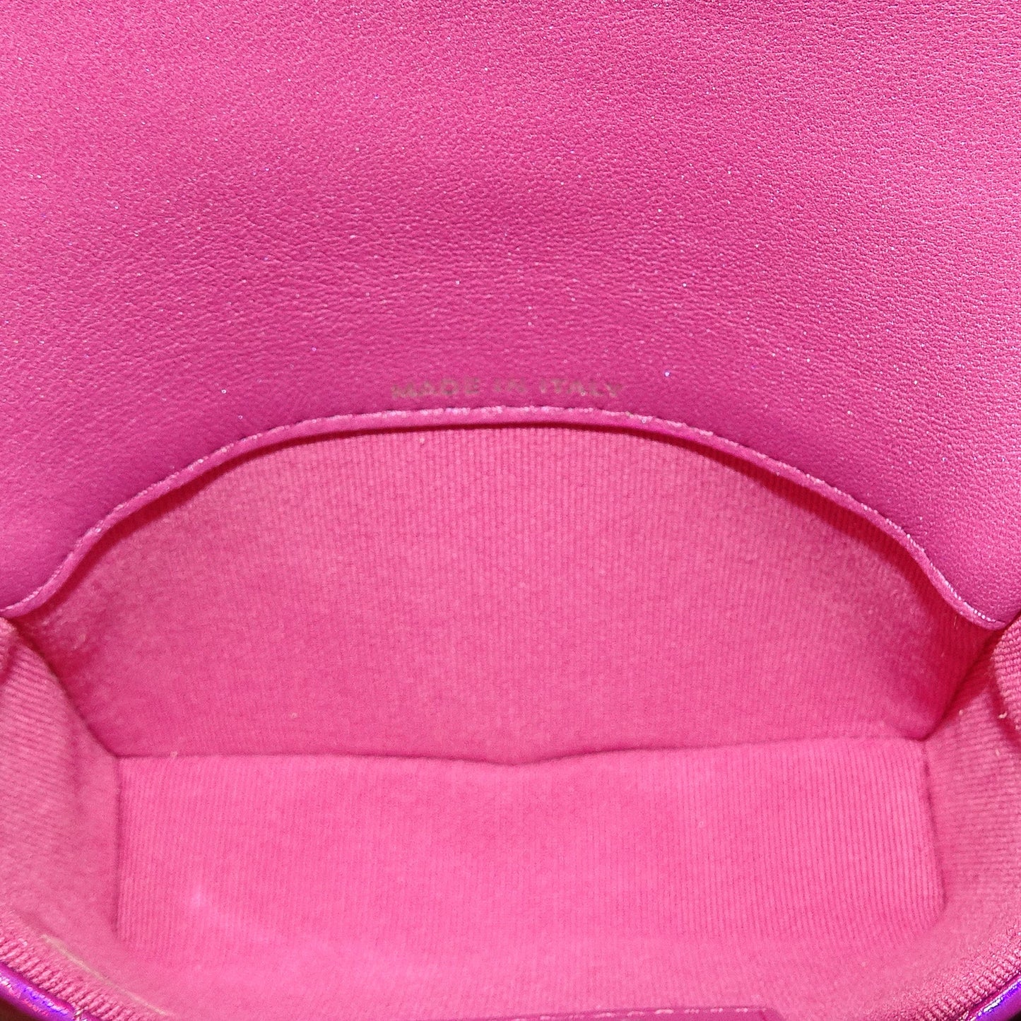 Chanel Hook Cardholder Pink Iridescent Quilted Patent (VIP Gift)