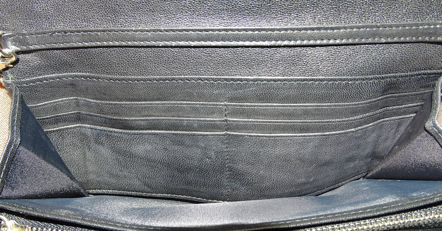 Dior Black Woven Rendezvous Wallet On Chain