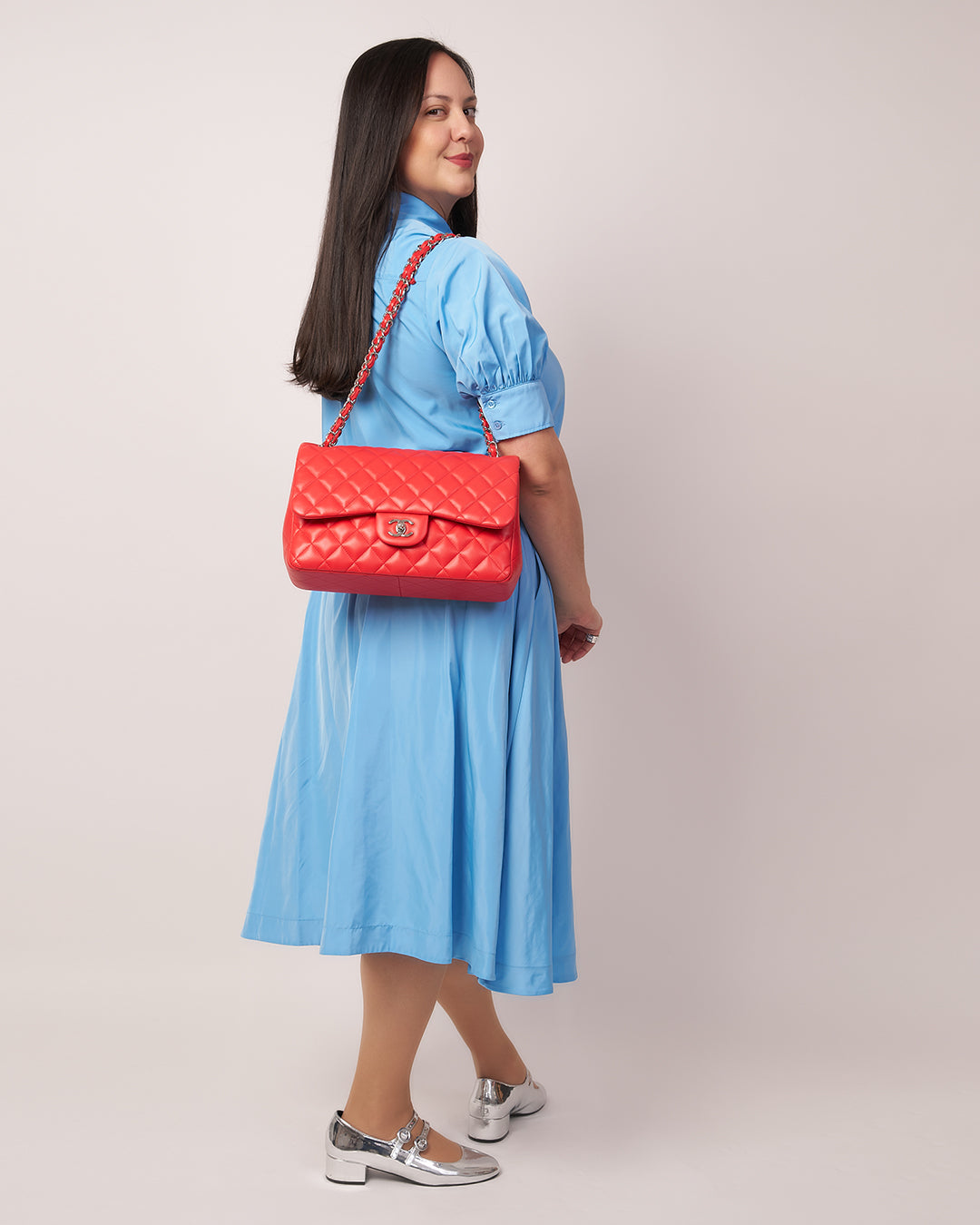 Chanel Classic Jumbo Double Flap Red Lambskin SH 2016/17