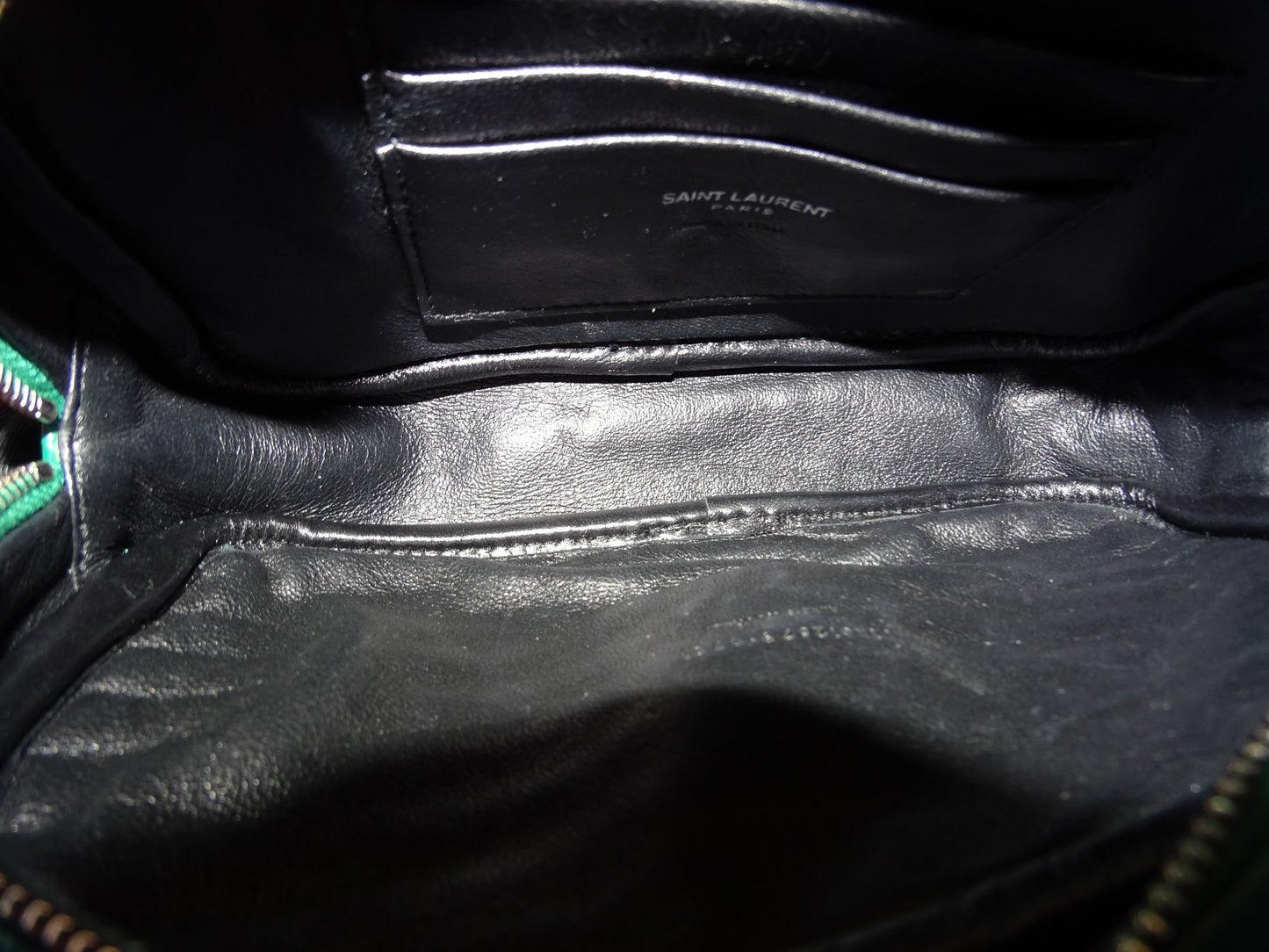 Saint Laurent Sac appareil photo Lou Mini Vert Quincaillerie Argentée Hiver 2021