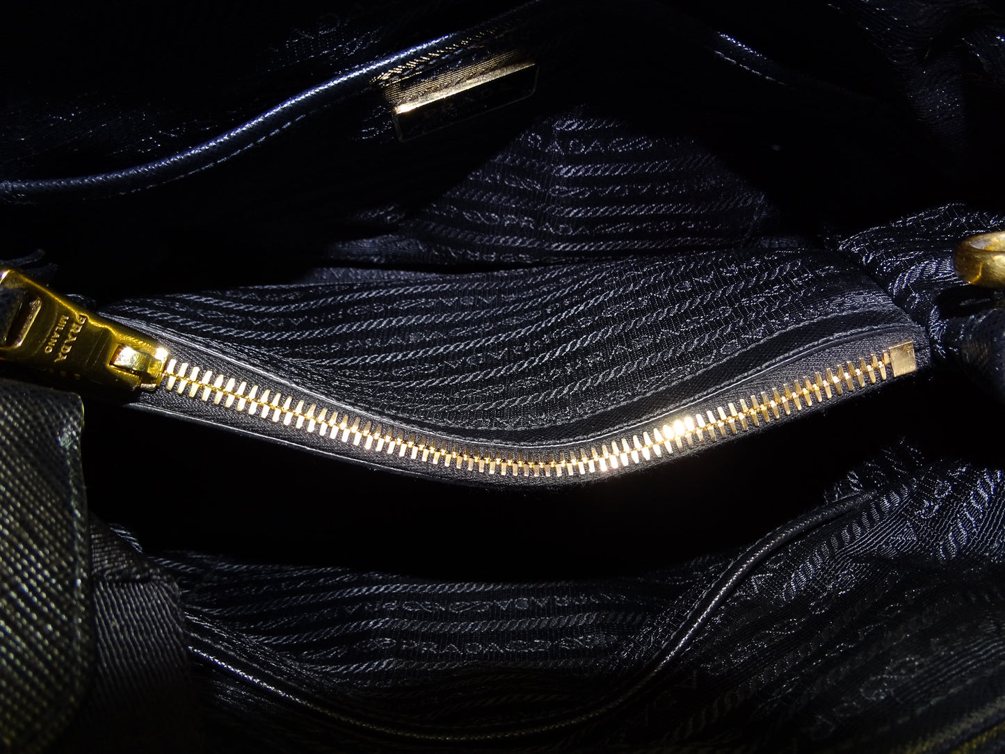 Prada 2-Way Handbag Black Nylon and Saffiano