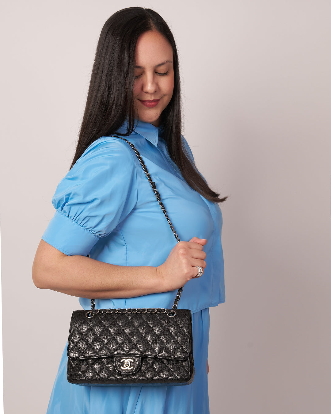 Chanel Classic Medium Double Flap Black Caviar SH 2011
